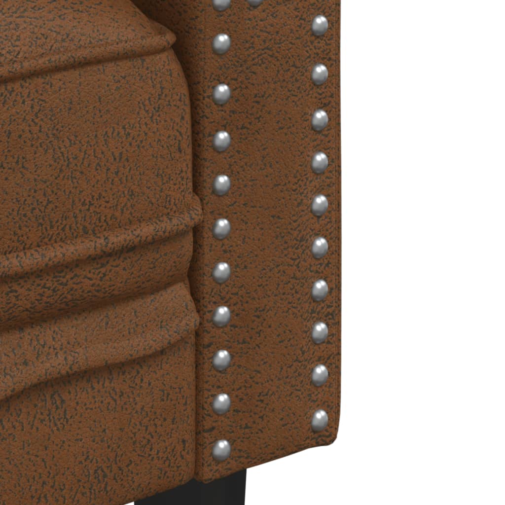 3-delige Loungeset Chesterfield-stijl kunstsuède bruin