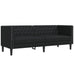 2-delige Loungeset Chesterfield-stijl kunstleer zwart