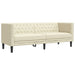 2-Delige Loungeset Chesterfield-Stijl Kunstleer Kleurig Crème