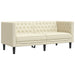 2-Delige Loungeset Chesterfield-Stijl Kunstleer Kleurig Crème
