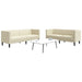 2-Delige Loungeset Chesterfield-Stijl Kunstleer Kleurig Crème