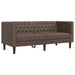 2-delige Loungeset Chesterfield-stijl kunstleer bruin