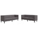 2-Delige Loungeset Chesterfield-Stijl Kunstleer Grijs