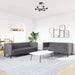 2-Delige Loungeset Chesterfield-Stijl Kunstleer Grijs