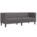 2-Delige Loungeset Chesterfield-Stijl Kunstleer Grijs