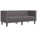 2-Delige Loungeset Chesterfield-Stijl Kunstleer Grijs