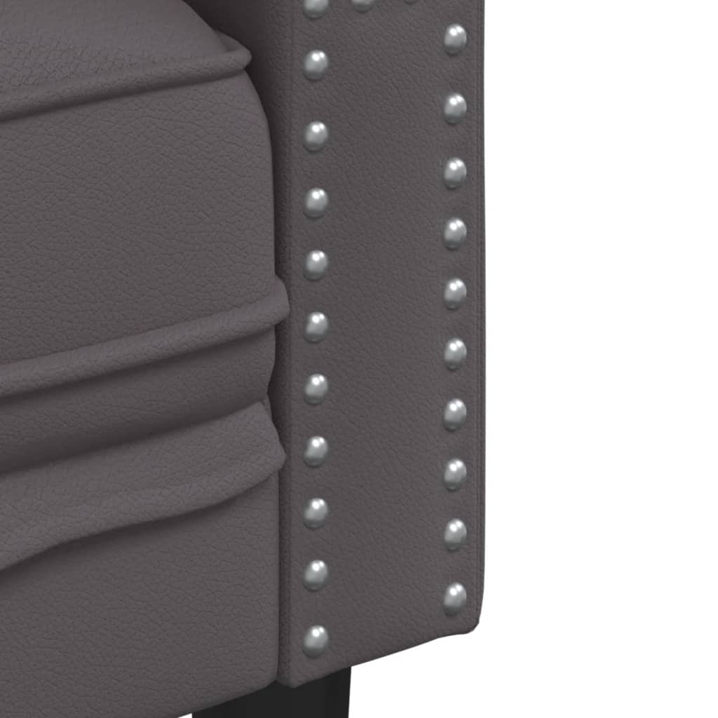 2-Delige Loungeset Chesterfield-Stijl Kunstleer Grijs