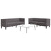 2-Delige Loungeset Chesterfield-Stijl Kunstleer Grijs