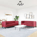 2-Delige Loungeset Chesterfield-Stijl Kunstleer Wijnrood