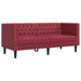 2-Delige Loungeset Chesterfield-Stijl Kunstleer Wijnrood