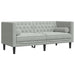 3-delige Loungeset Chesterfield met bolsters fluweel lichtgrijs