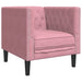 3-delige Loungeset Chesterfield met bolsters fluweel roze