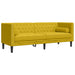 3-delige Loungeset Chesterfield met bolsters fluweel geel