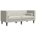 3-delige Loungeset Chesterfield met bolsters fluweel crèmekleur