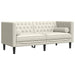 3-delige Loungeset Chesterfield met bolsters fluweel crèmekleur
