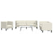 3-delige Loungeset Chesterfield met bolsters fluweel crèmekleur