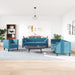 3-delige Loungeset Chesterfield met bolsters fluweel blauw