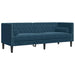 3-delige Loungeset Chesterfield met bolsters fluweel blauw