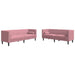 2-delige Loungeset Chesterfield met bolsters fluweel roze