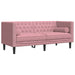2-delige Loungeset Chesterfield met bolsters fluweel roze