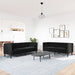 2-delige Loungeset Chesterfield met bolsters fluweel zwart