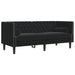 2-delige Loungeset Chesterfield met bolsters fluweel zwart