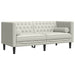 2-delige Loungeset Chesterfield met bolsters fluweel crèmekleur