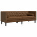 2-delige Loungeset Chesterfield met bolsters kunstsuède bruin