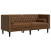 2-delige Loungeset Chesterfield met bolsters kunstsuède bruin