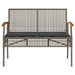 Tuinbank met kussen poly rattan en acaciahout grijs