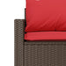Tuinbank 3-zits met kussens poly rattan bruin