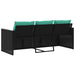 Tuinbank 3-zits met kussens poly rattan zwart