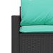 Tuinbank 3-zits met kussens poly rattan zwart