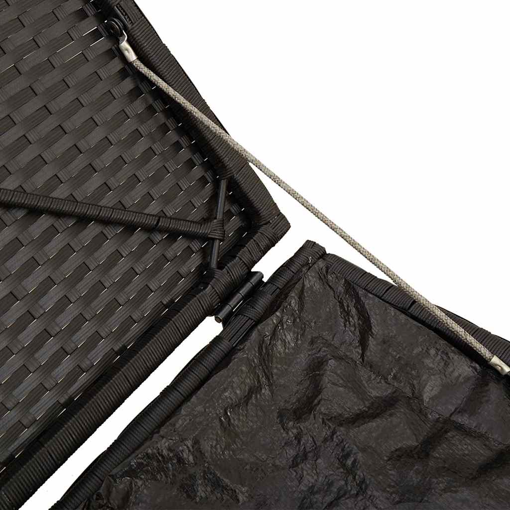 Kussenbox met opslag Zwart 50 x 50 x 50 cm poly rattan