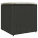 Kussenbox met opslag Zwart 50 x 50 x 50 cm poly rattan