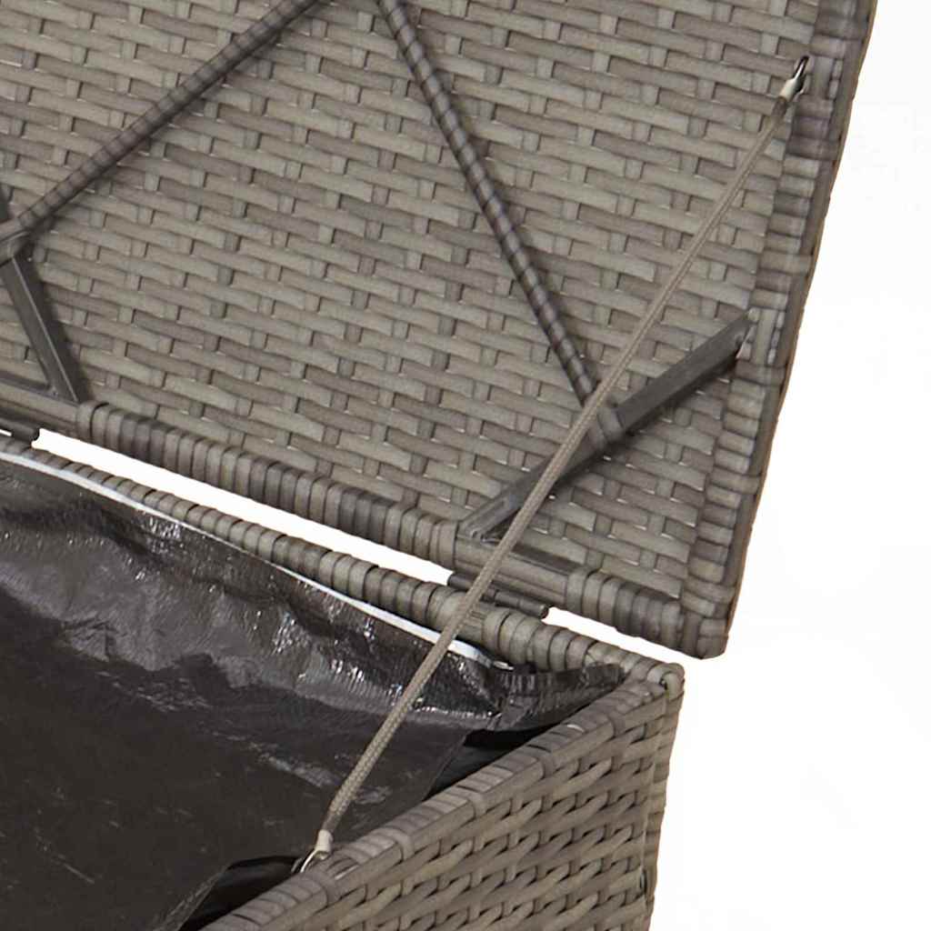 Kussenbox met opslag Grijs 50 x 50 x 50 cm poly rattan