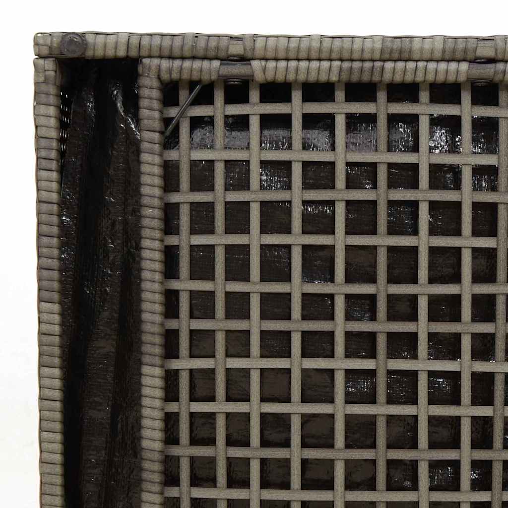 Kussenbox met opslag Grijs 50 x 50 x 50 cm poly rattan