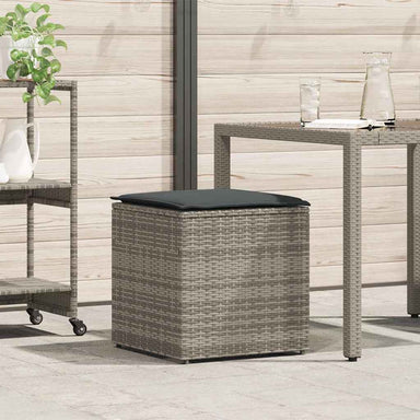 Kussenbox met opslag Grijs 50 x 50 x 50 cm poly rattan