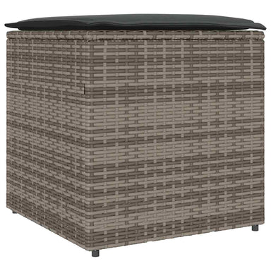 Kussenbox met opslag Grijs 50 x 50 x 50 cm poly rattan
