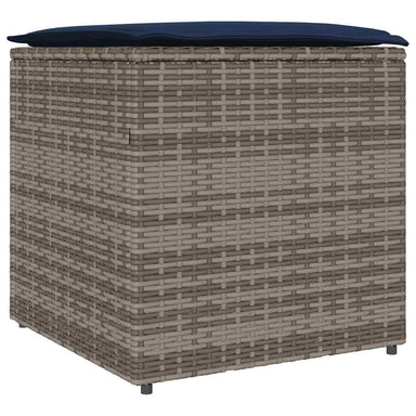 Kussenbox met opslag Grijs 50 x 50 x 50 cm poly rattan