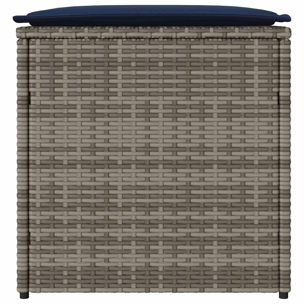 Kussenbox met opslag Grijs 50 x 50 x 50 cm poly rattan