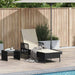 Ligstoel Zwart en Cream Wit 55 x 200 x 92 cm poly rattan