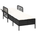 Ligstoel Zwart en Cream Wit 55 x 200 x 92 cm poly rattan