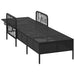 Ligstoel Zwart en Cream Wit 55 x 200 x 92 cm poly rattan