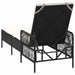 Ligstoel Zwart en Cream Wit 55 x 200 x 92 cm poly rattan