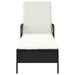 Ligstoel Zwart en Cream Wit 55 x 200 x 92 cm poly rattan