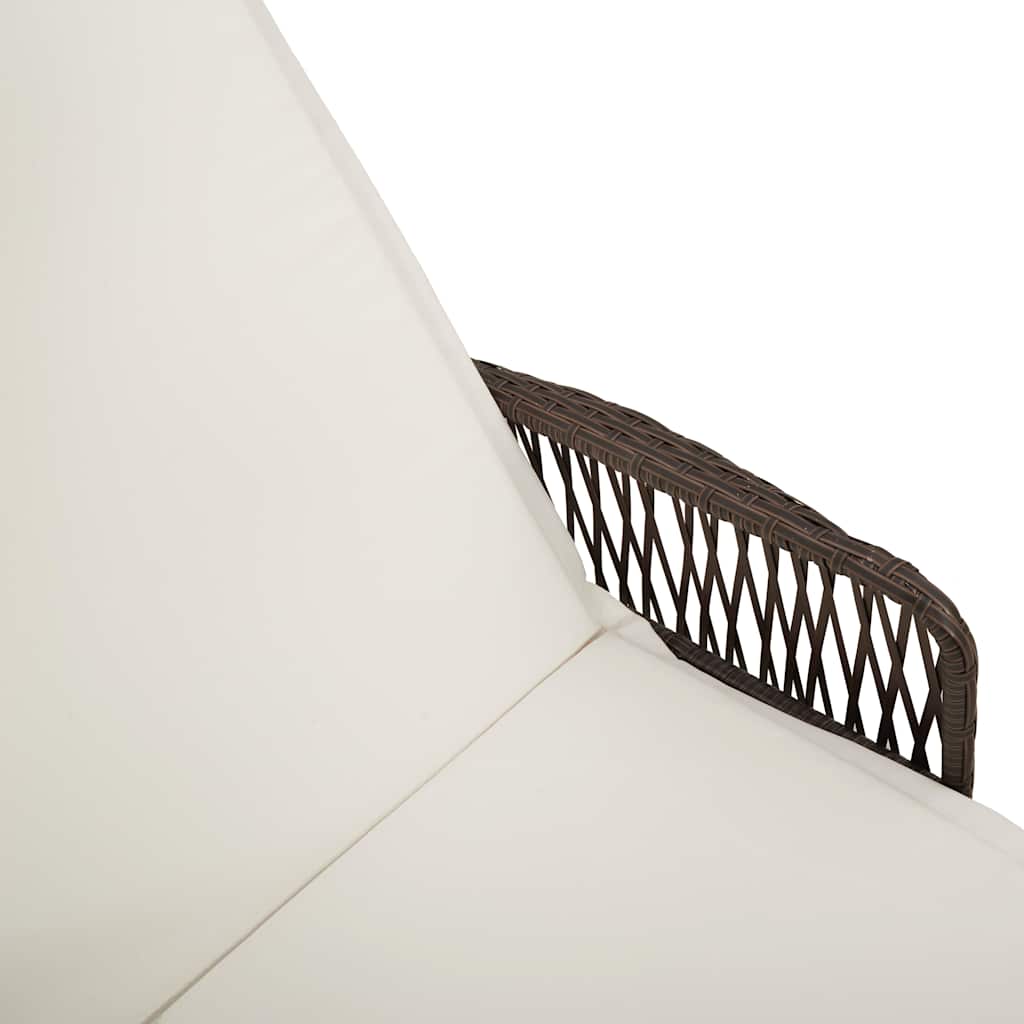 Ligstoel Bruin en Crème Wit 55 x 200 x 92 cm poly rattan