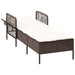 Ligstoel Bruin en Crème Wit 55 x 200 x 92 cm poly rattan