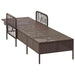 Ligstoel Bruin en Crème Wit 55 x 200 x 92 cm poly rattan