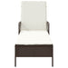 Ligstoel Bruin en Crème Wit 55 x 200 x 92 cm poly rattan